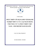Phát triển tín dụng đối với DNNVV tại ngân hàng thương mại cổ phần đầu tư và phát triển việt nam chi nhánh nam sài gòn (luận văn thạc sĩ) 