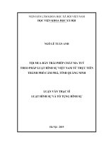 Tội mua bán trái phép chất ma tuý theo pháp luật hình sự Việt Nam từ thực tiễn thành phố Cẩm Phả, tỉnh Quảng Ninh (Luận văn thạc sĩ)