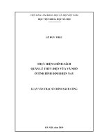 Thực hiện chính sách quản lý thủy điện vừa và nhỏ ở tỉnh Bình Định hiện nay (Luận văn thạc sĩ)