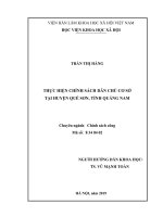 Thực hiện chính sách dân chủ cơ sở tại huyện Quế Sơn, tỉnh Quảng Nam (Luận văn thạc sĩ)