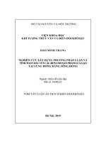 Nghiên cứu xây dựng phương pháp luận và tính toán dấu vết các bon cho sản phẩm lúa gạo tại vùng đồng bằng sông hồng (tt) 