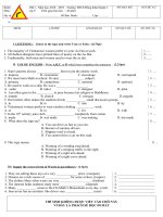 kiểm tra 1 tiết môn tiếng anh học kì 1 lớp 9