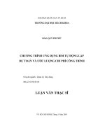 Chương trình ứng dụng BIM tự động lập dự toán và ước lượng chi phí