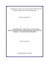 Giải pháp xử lý nợ xấu của ngân hàng thương mại cổ phần công thương việt nam chi nhánh 7 thành phố hồ chí minh (luận văn thạc sĩ) 