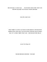 Phát triển và nâng cao chất lượng dịch vụ thanh toán không dùng tiền mặt tại ngân hàng thương mại cổ phần đầu tư và phát triển việt nam chi nhánh ninh thuận (luận văn thạc sĩ) 