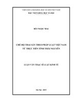 Chế độ thai sản theo pháp luật lao động Việt Nam từ thực tiễn tỉnh Thái Nguyên (Luận văn thạc sĩ)