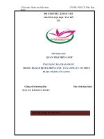 Tiểu luận Quản trị chiến lược: Ứng dụng phân tích ma trận SWOT trong hoạch định chiến lược kinh doanh của Công ty cổ phần Dược phẩm Cửu Long
