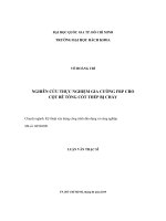 Nghiên cứu thực nghiệm gia cường FRP cho cột bê tông cốt thép bị cháy