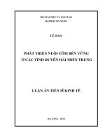 Phát triển nuôi tôm bền vững ở các tỉnh duyên hải miền trung