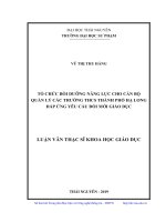 Tổ chức bồi dưỡng năng lực cho cán bộ quản lý các trường THCS thành phố hạ long đáp ứng yêu cầu đổi mới giáo dục 