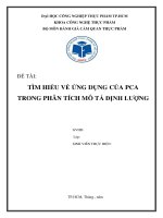 Tiểu luận môn Đánh giá cảm quan thực phẩm: Tìm hiểu về ứng dụng của PCA trong phân tích mô tả định lượng