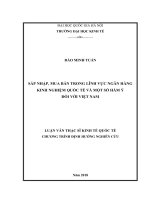 Sáp nhập, mua bán trong lĩnh vực ngân hàng, kinh nghiệm quốc tế và một số hàm ý đối với việt nam 