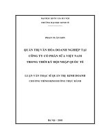 Quản trị văn hóa doanh nghiệp tại công ty cổ phần sữa việt nam trong thời kỳ hội nhập quốc tế 