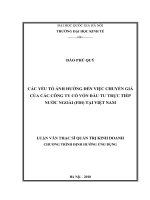 Các yếu tố ảnh hưởng đến việc chuyển giá của các công ty có vốn đầu tư trực tiếp nước ngoài (FDI) tại việt nam 
