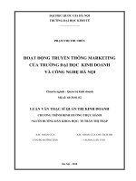 Hoạt động truyền thông marketing của trường đại học kinh doanh và công nghệ hà nội 