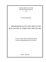 Đổi mới đánh giá ứng viên trong tuyển dụng tại công ty TNHH lương thực hà việt 