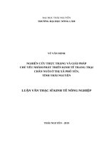 Nghiên cứu thực trạng và giải pháp chủ yếu nhằm phát triển kinh tế trang trại chăn nuôi ở thị xã phổ yên, tỉnh thái nguyên 