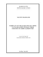 Nghiên cứu kỹ thuật khai phá quy trình và ứng dụng phân tích quy trình chăm sóc sức khỏe tại bệnh viện