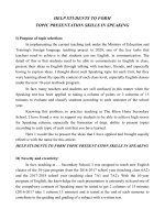 SKKN Tiếng Anh THCS HELP STUDENTS TO FORM TOPIC PRESENTATION SKILLS IN SPEAKING