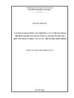 Vận dụng dạng thức câu hỏi pisa và lý thuyết khảo thí hiện đại để xây dựng công cụ đánh giá kết quả học tập phần cơ học vật lý 10 – trung học phổ thông  