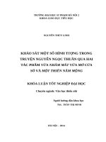 Khảo sát một số hình tượng trong truyện nguyễn ngọc thuần qua hai tác phẩm vừa nhắm mắt vừa mở cửa sổ và một thiên nằm mộng (2014) 
