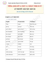 LOP 4  UNIT 11  LY THUYET  BAI TAP   DAP AN 