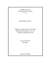 Nghiên cứu chiết tách và xác định thành phần hóa học của củ nưa tại địa bàn tỉnh quảng nam