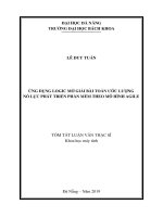 Ứng dụng logic mờ giải bài toán ước lượng nỗ lực phát triển phần mềm theo mô hình agile