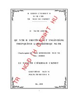 Luận văn Thạc sĩ Khoa học kinh tế: Quản trị rủi ro tín dụng tại ngân hàng TMCP Quân đội, chi nhánh Quảng Trị