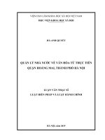 Quản lý nhà nước về văn hóa từ thực tiễn quận Hoàng Mai, Thành phố Hà Nội (Luận văn thạc sĩ)