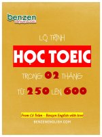 Ebook lộ trình học TOEIC trong 2 tháng từ 250 lên 600 điểm benzenenglish 