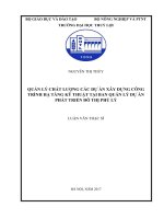 Quản lý chất lượng các dự án xây dựng công trình hạ tầng kỹ thuật tại ban quản lý dự án phát triển đô thị phủ lý 