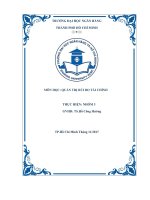 Bài tập nhóm: Quản trị rủi ro tài chính