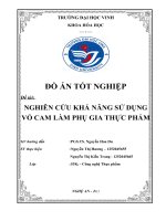 Đồ án tốt nghiệp: Nghiên cứu khả năng sử dụng vỏ cam làm phụ gia thực phẩm