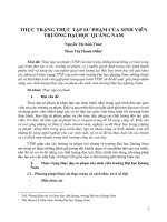 Thực trạng thực tập sư phạm của sinh viên trường Đại học Quảng Nam