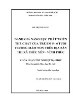 Đánh giá năng lực phát triển thể chất của trẻ em 5 6 tuổi trường mầm non trên địa bàn thị xã phúc yên   tỉnh vĩnh phúc (2014) 