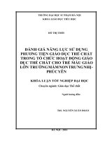 Đánh giá năng lực sử dụng phương tịên giáo dục thể chất trong tổ chức hoạt động giáo dục thể chất cho trẻ mẫu giáo lớn trường mầm non trưng nhị   phúc yên (2014) 