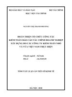 Tóm tắt luận văn Tiến sĩ Kinh tế: Hoàn thiện tổ chức công tác kiểm toán báo cáo tài chính doanh nghiệp xây dựng do các công ty kiểm toán nhỏ và vừa Việt Nam thực hiện
