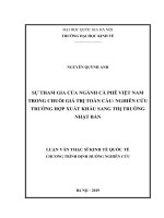Sự tham gia của ngành cà phê việt nam trong chuỗi giá trị toàn cầu  nghiên cứu trường hợp xuất khẩu sang thị trường nhật bản 