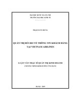 Quản trị rủi ro về thông tin khách hàng tại vietnam airlines 