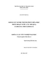 Khảo sát sơ bộ thành phần hóa học phân đoạn nƣớc cây mỏ quạ cudrania tricuspidata (2017) 