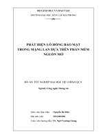 Phát hiện lỗ hổng bảo mật trong mạng LAN dựa trên phần mềm nguồn mở 