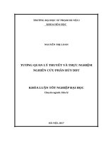 Tương quan lý thuyết và thực nghiệm nghiên cứu phân hủy DDT (2017) 