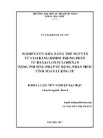 Nghiên cứu khả năng thế nguyên tử clo bằng hidro trong phân tử hexacloxyclohexan bằng phương pháp sử dụng phần mềm tính toán lượng tử (2017) 