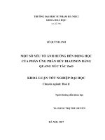 Một số yếu tố ảnh hƣởng đến động học của phản ứng phân hủy diazinon bằng quang xúc tác zno (2017) 