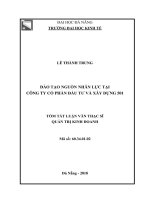 Tóm tắt luận văn Thạc sĩ Quản trị kinh doanh: Đào tạo nguồn nhân lực tại Công ty Cổ phần Đầu tư và Xây dựng 501