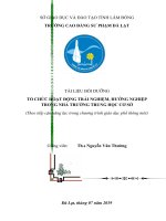 TỔ CHỨC HOẠT ĐỘNG TRẢI NGHIỆM, HƯỚNG NGHIỆP TRONG NHÀ TRƯỜNG TRUNG HỌC CƠ SỞ