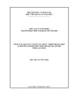 tIỂU LUẬN QUẢN lý GIÁO dục CÔNG tác QUẢN lý cơ sở vật CHẤT –THIẾT bị dạy học ở TRƯỜNG THCS PHÌN hồ HUYỆN sìn hồ TỈNH LAI CHÂU