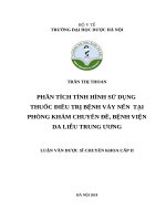 Phân tích tình hình sử dụng thuốc điều trị vảy nến tại phòng khám chuyên đề, bệnh viện da liễu trung ương 