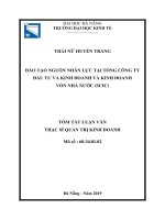Tóm tắt luận văn Thạc sĩ Quản trị kinh doanh: Đào tạo nguồn nhân lực tại Tổng công ty Đầu tư và kinh doanh vốn Nhà nước (SCIC)